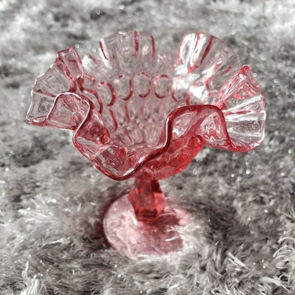Light pink ruffled top candy dish - Picture 1 of 4